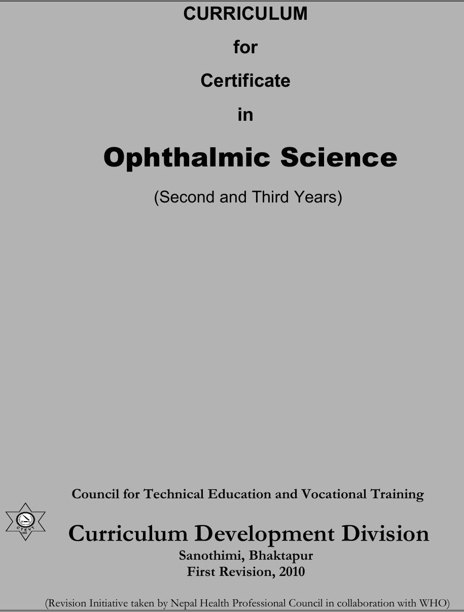 Certificate in Ophthalmic Science, 2010